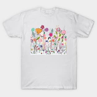 Colorful wildflowers and flower field T-Shirt